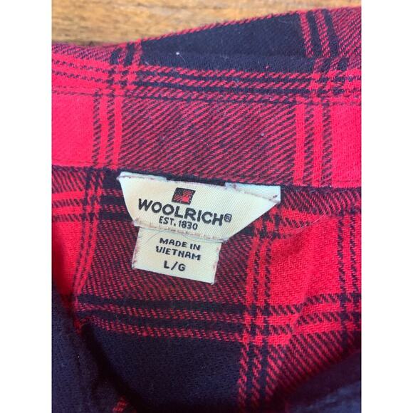 WOOLRICH Women’s Red Buffalo Plaid Casual Button Down Flannel Shirt /Size: Large - Picture 3 of 6